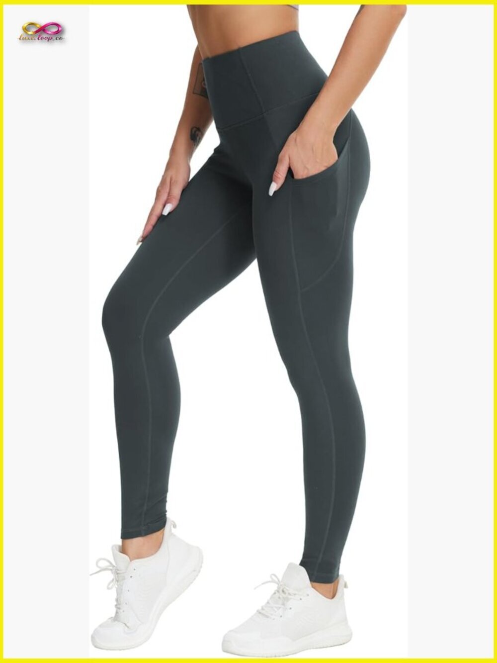 High Waist Yoga Pants Soft Stretchy Tummy Control Workout Athletic Leggings